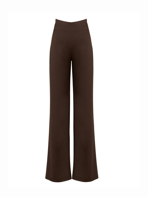 A woman's Palermo Pant Brown on a white background.