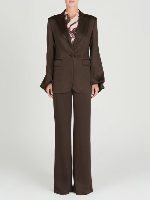 A woman's Palermo Pant Brown on a white background.