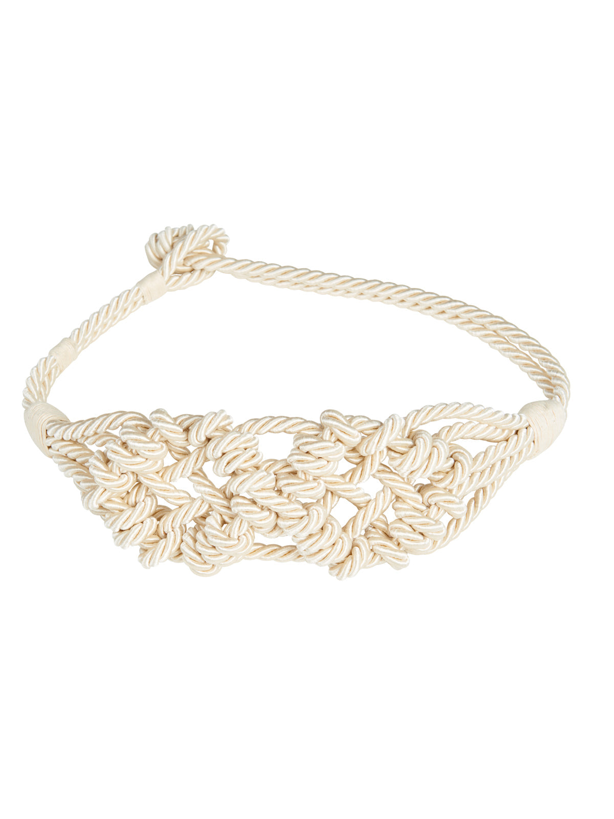 A Caserta Belt Beige with a knot in the center will ship in 2 days.