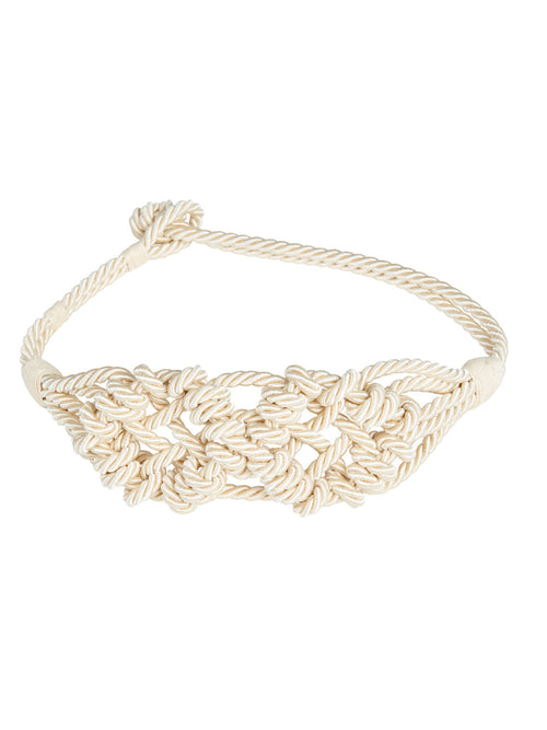 A Caserta Belt Beige with a knot in the center will ship in 2 days.